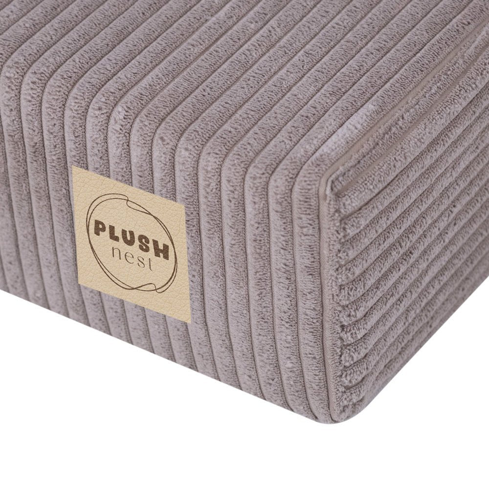 Matelas Foldie large avec appui - tête - Velours côtelé beige premium - Plush Nest - myplayground