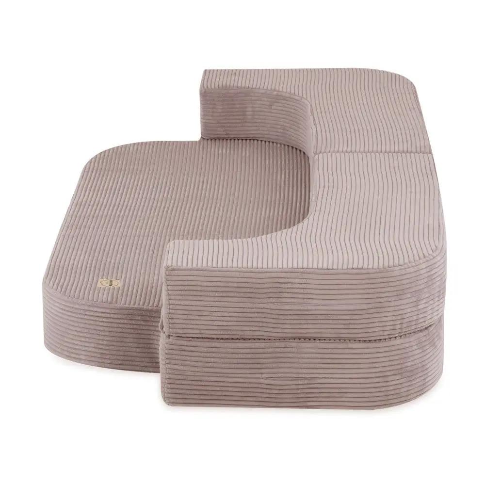 Canapé-lit Foldie - Velours côtelé beige premium, lavable, imperméable - Plush Nest by Misioo