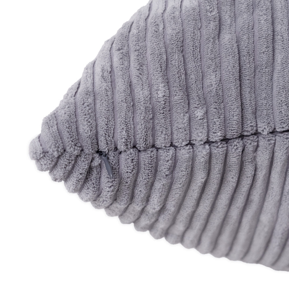 Pouf sac 120x80 cm - pouf en velours côtelé gris premium - Plush Nest - myplayground