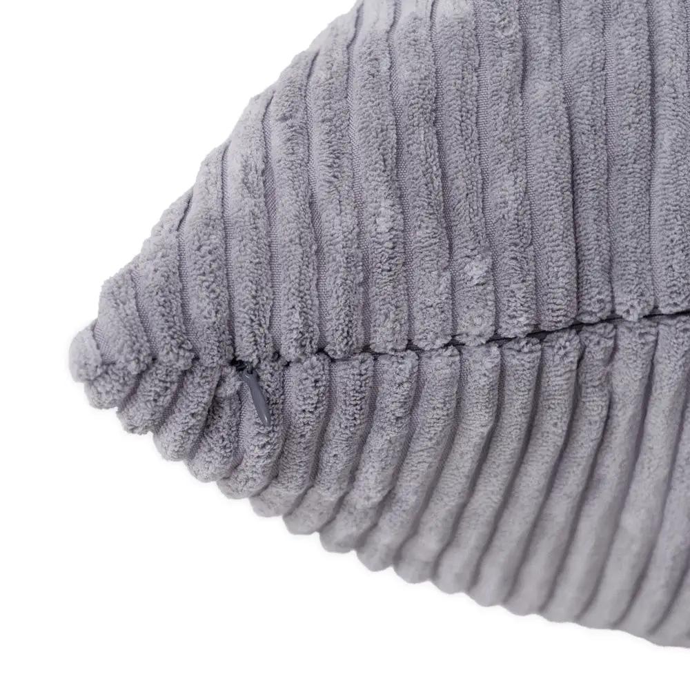 Pouf sac 120x80 cm- pouf en velours côtelé gris premium - Plush Nest by Misioo