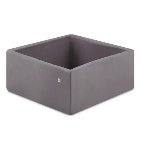 Piscine à balles Carrée - 130x130x50 cm, Gris foncé, Active - Plush Nest by Misioo