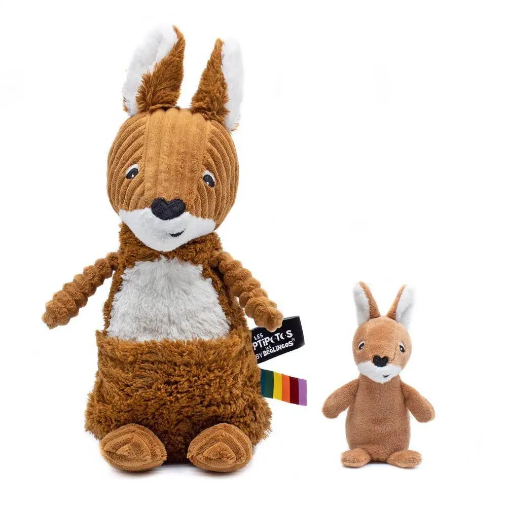 Peluche Les Ptipotos - Kangaroo Mum & Baby Brown Sugar - Les Déglingos, France by Les Déglingos, France