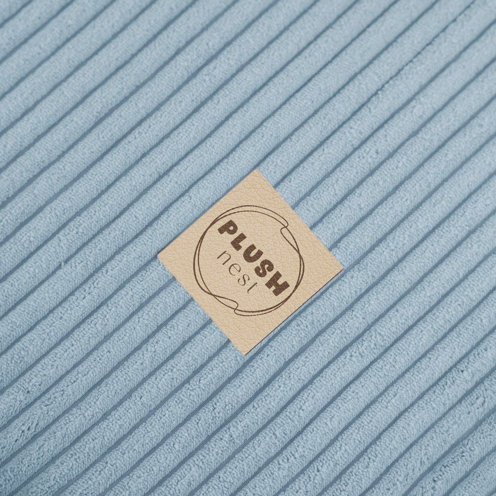 Chaise longue enfant, 150x60x25 cm, velours côtelé bleu premium - Plush Nest - myplayground