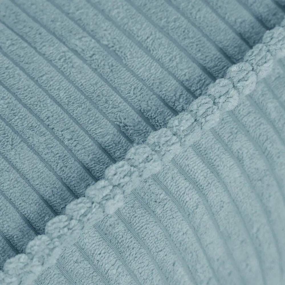 Pouf 60x60 cm - Coussin de sol, velours côtelé bleu premium - Plush Nest by Misioo