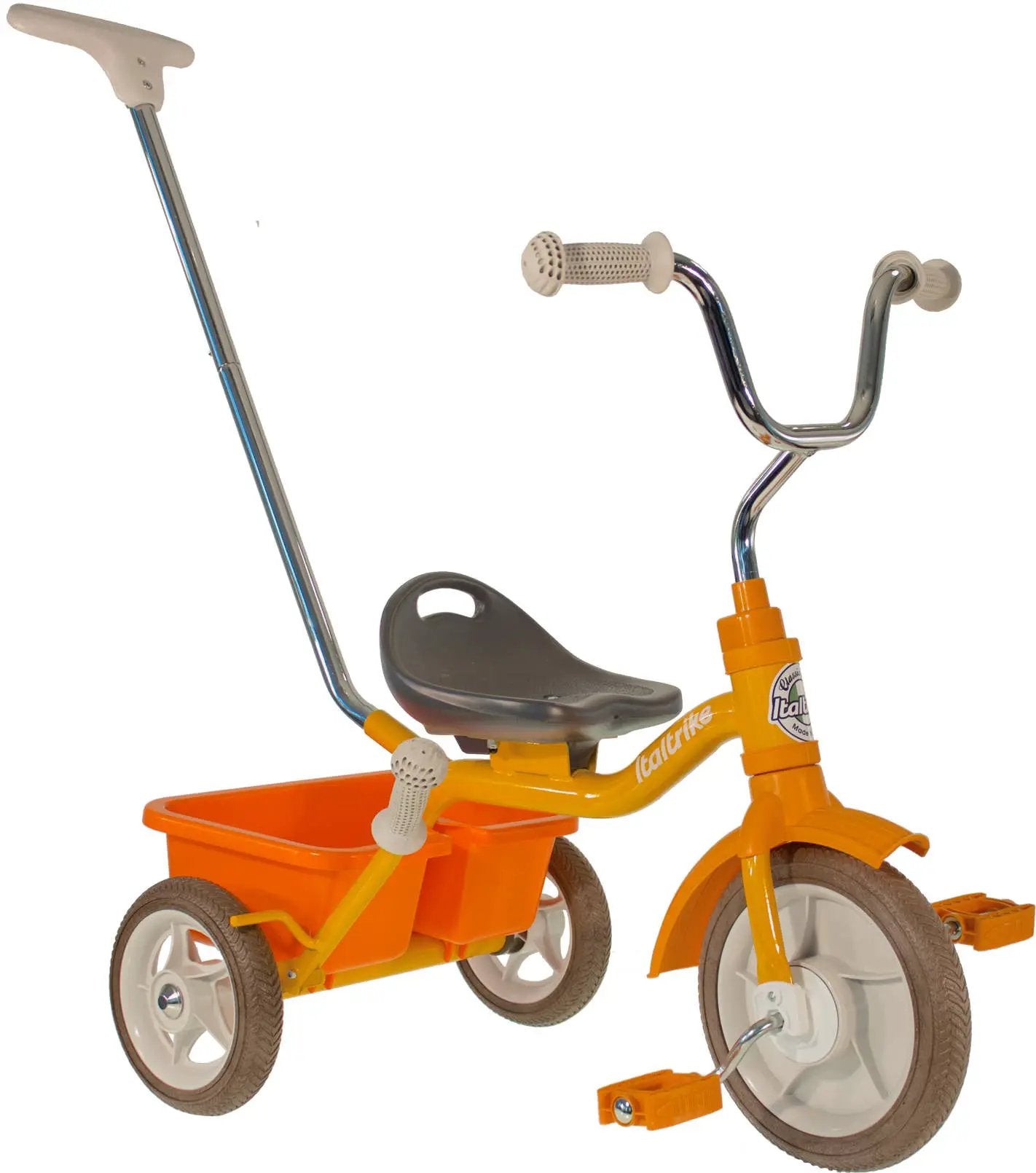 Tricycle Passager Road Work Orange Italtrike Robuste Châssis Métal Guidon Chromé Roues Gomme Pour Enfant 2 À 5 Ans by Italtrike