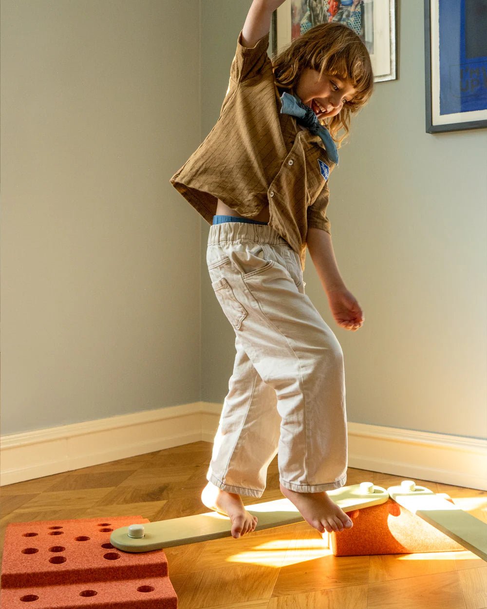 2x Poutres d'équilibre - Dusty Green - Modu - myplayground