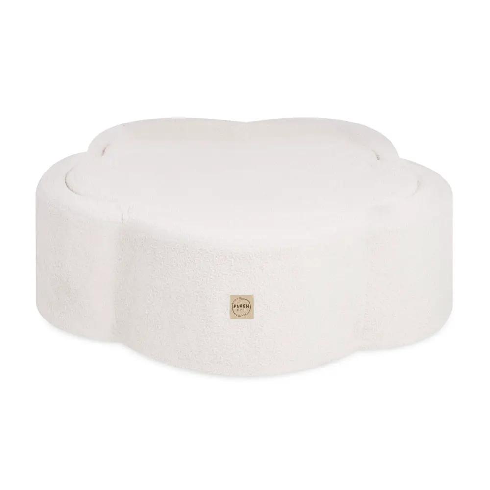 Piscine à balles avec tapis, 95x30 cm, agneau crème, Floral Fun Zone (+ 200 boules or, perle, transparentes) - Plush Nest - Misioo by Misioo