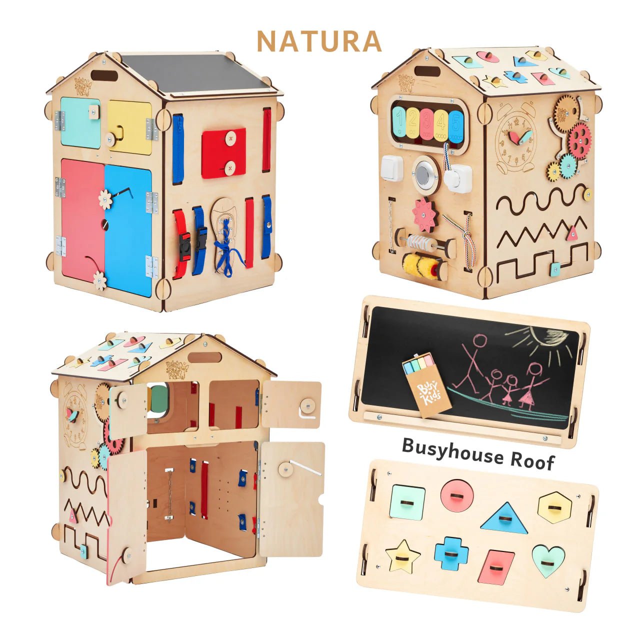 Maisonnette Éducative - Bois Natura, 12 à 18 mois - BusyKids - myplayground