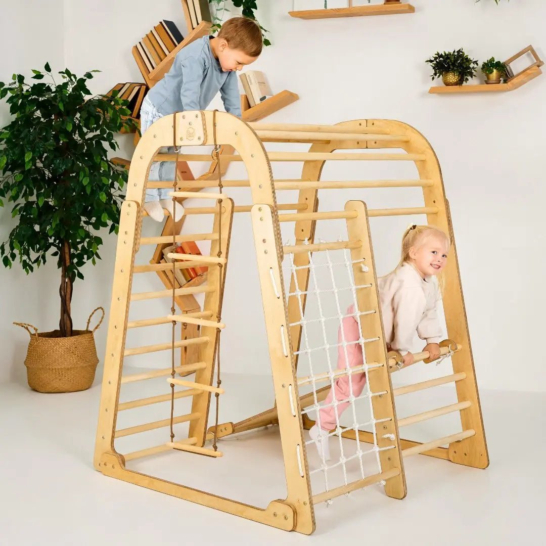 Indoor Wooden Playground for Children - 6in1 Playground + Swings Set + Slide Board by Goodevas
