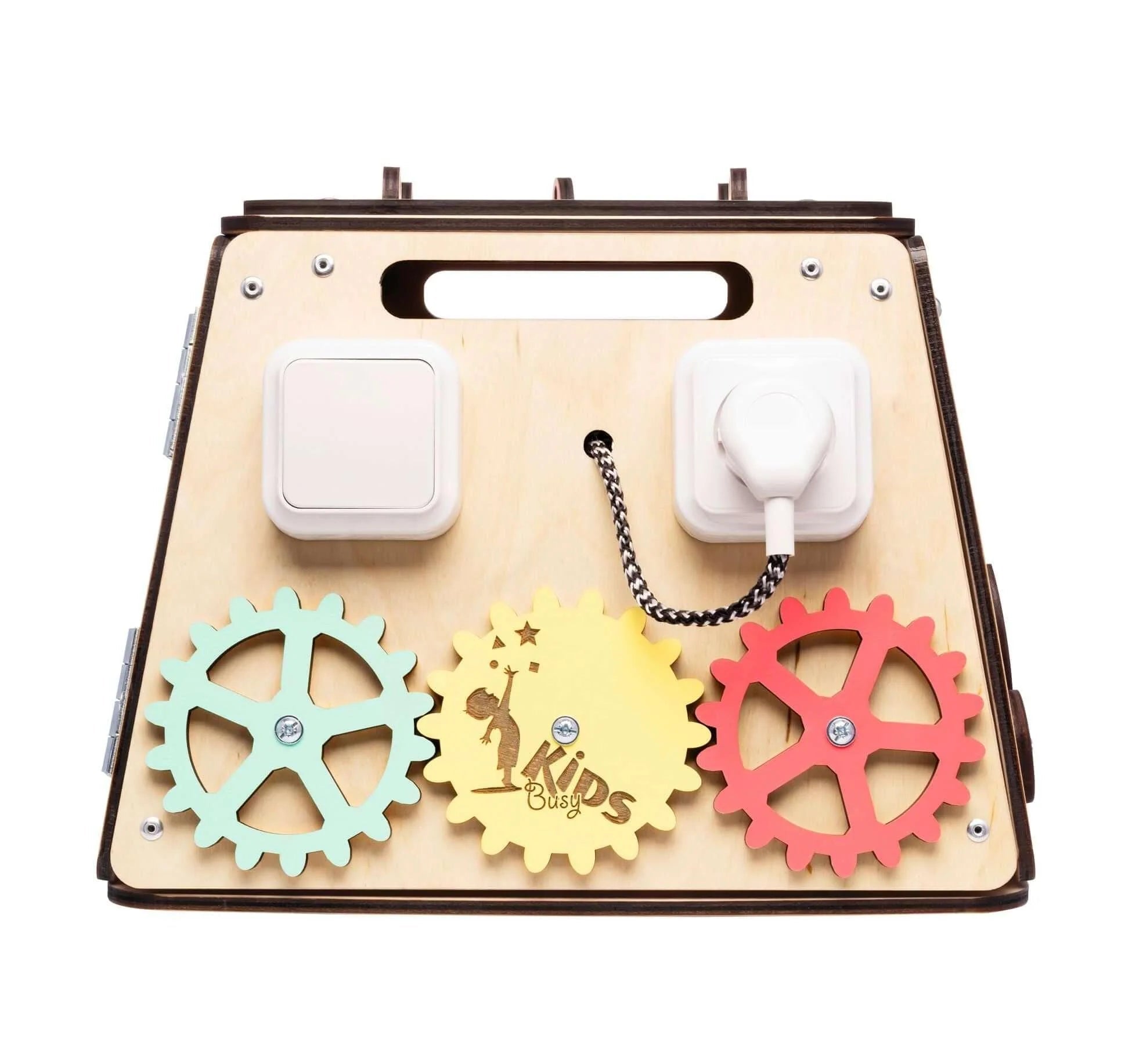 Coffre - fort - busy Board montessori, Bois Natura, 12 mois - BusyKids - myplayground