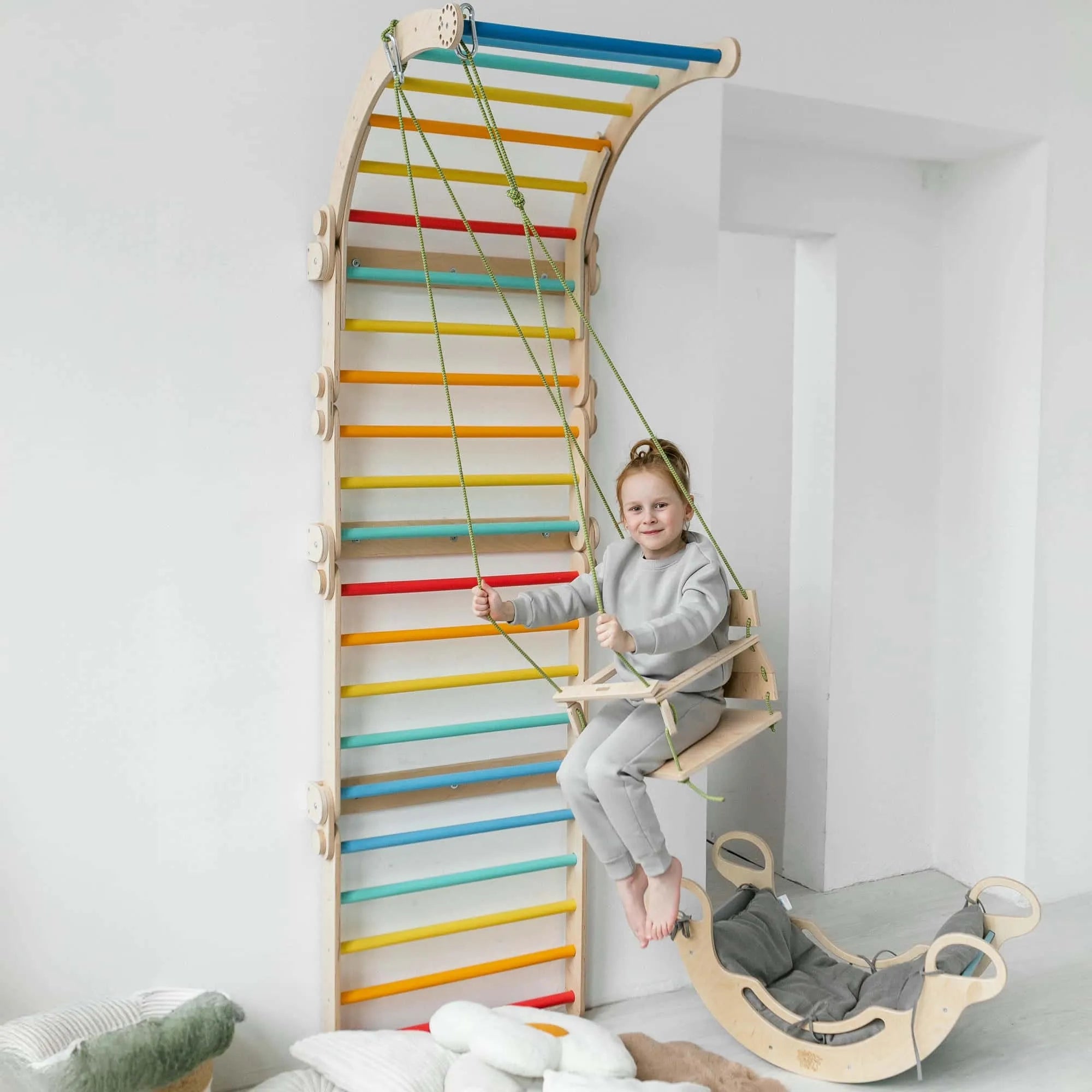 Fixations Murales pour l'ensemble d’escalade - bois naturel, 18 à 24 mois - BusyKids - myplayground
