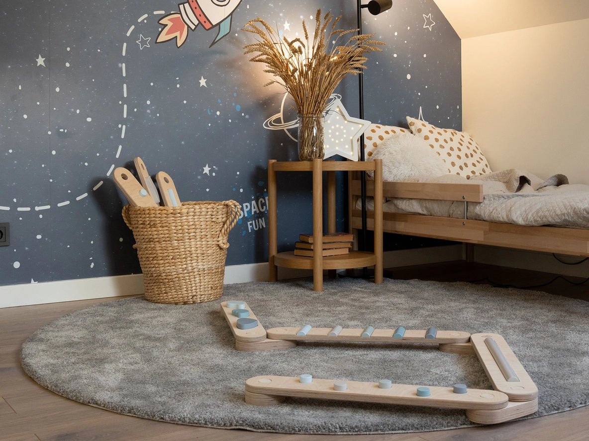 Lot de 4 poutres d'équilibre, jouet d'équilibre en bois, planches d'équilibre - Jeu de motricité enfant - Happymoon - myplayground