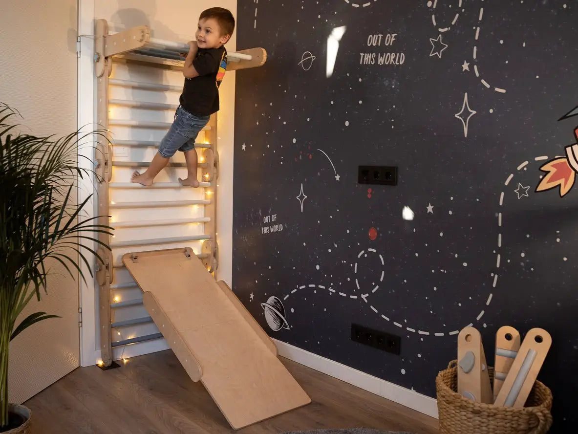 Support mural Happymoon®, transformez votre HM Climber en Stall Bar - Jeu de motricité enfant - Happymoon by HappyMoon