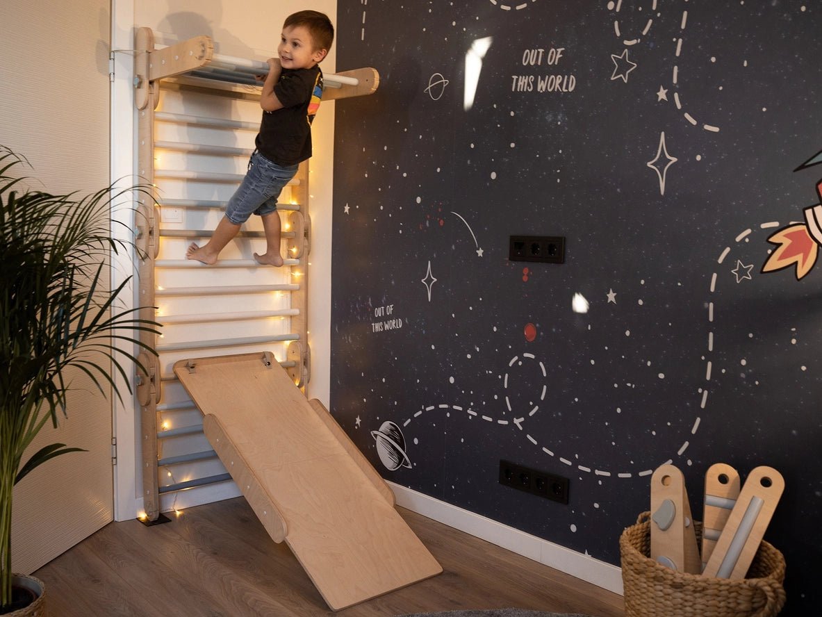 Support mural Happymoon®, transformez votre HM Climber en Stall Bar - Jeu de motricité enfant - Happymoon - myplayground