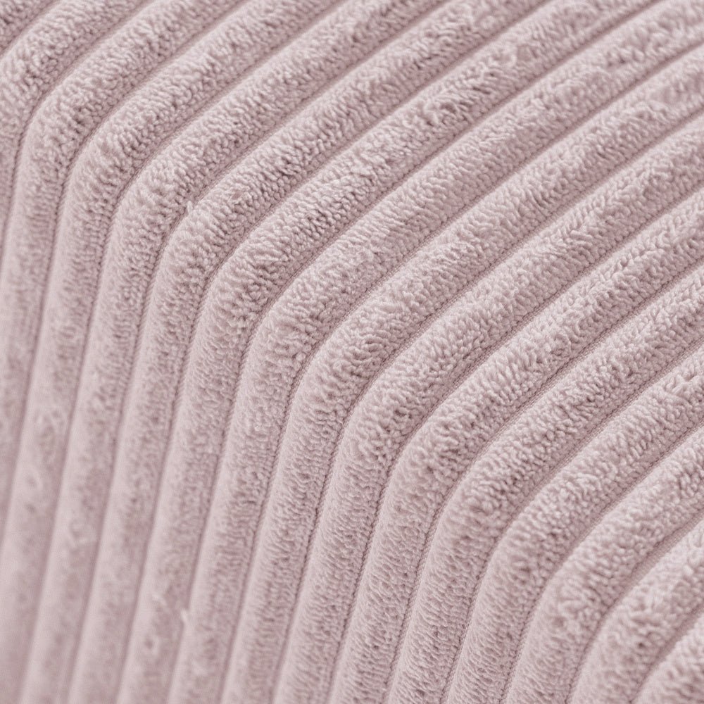 Pouf rond 40x30 cm - Velours côtelé rose clair premium, coussin de sol - Plush Nest - myplayground