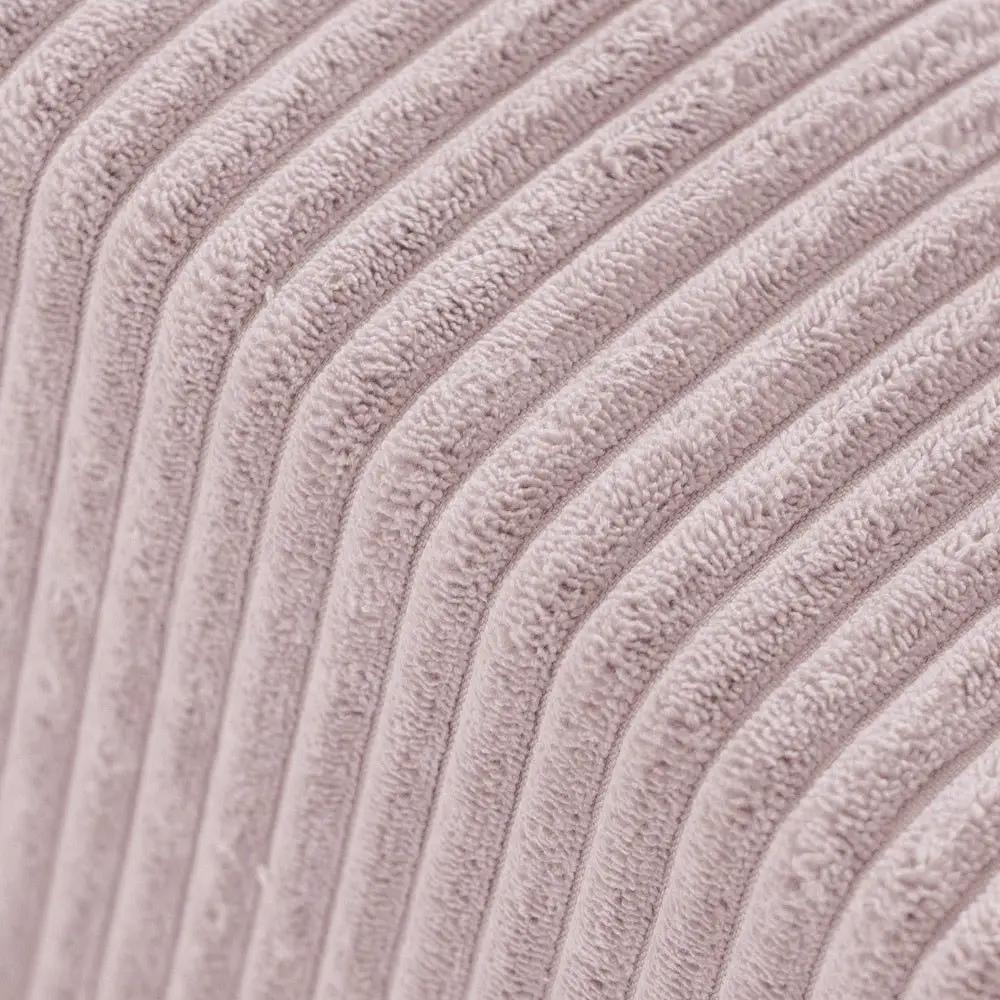 Pouf rond 40x30 cm - Velours côtelé rose clair premium, coussin de sol- Plush Nest by Misioo