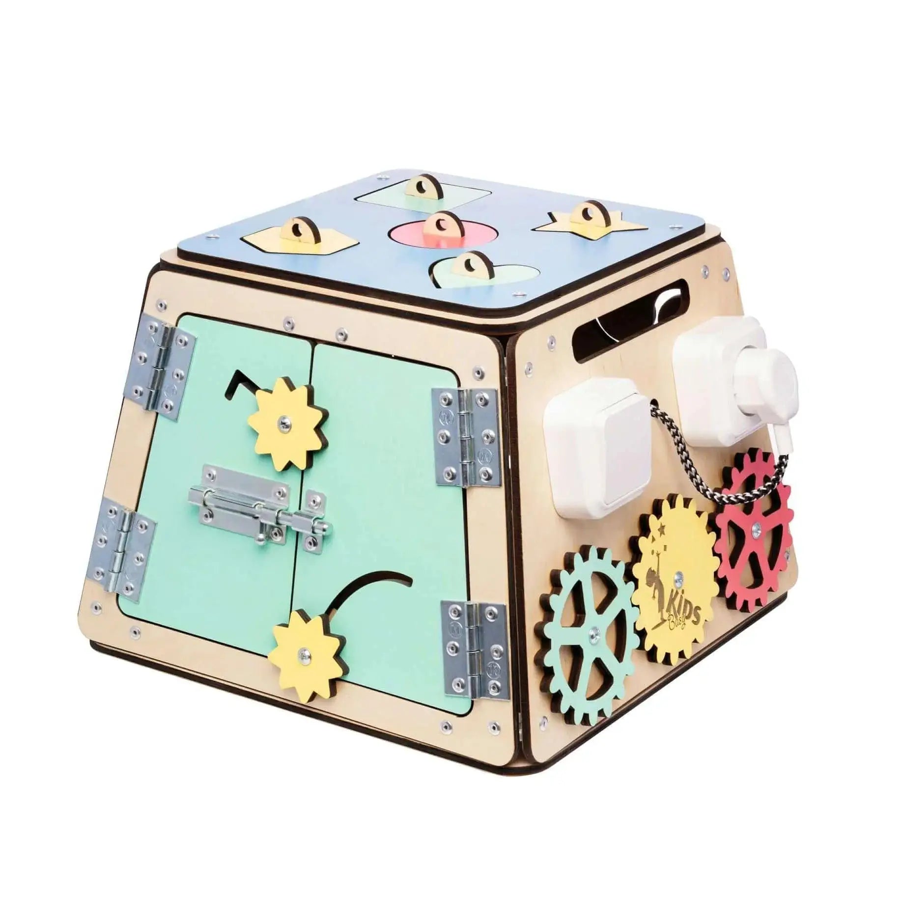 Coffre-fort - busy Board montessori, Bois Natura, 12 mois - BusyKids by BusyKids
