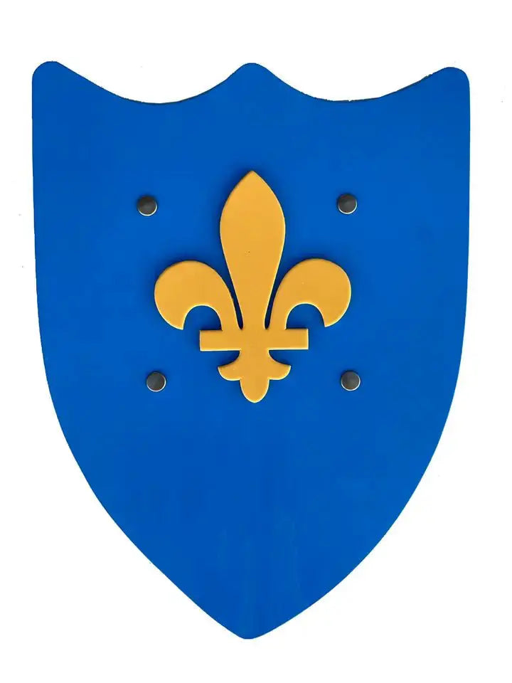 BOUCLIER HISTORIQUE L BLEU AVEC FLEUR DE LYS - Jeu de role pour enfants by KALID MEDIEVAL