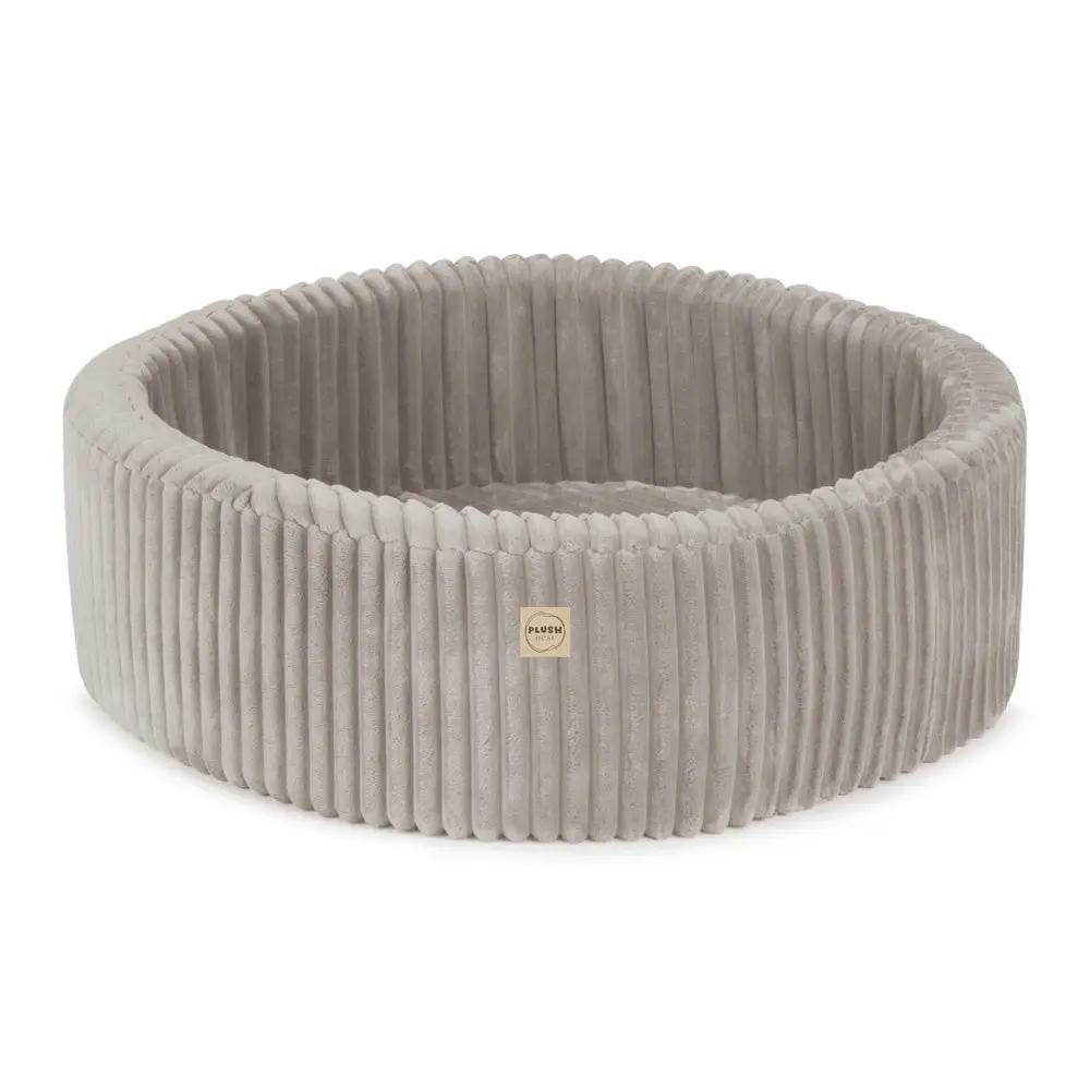 Piscine à balles - ronde 90x30 cm, beige Puffy Lamell (+ 200 boules dorées, perle, transparentes ) – Plush Nest by Misioo