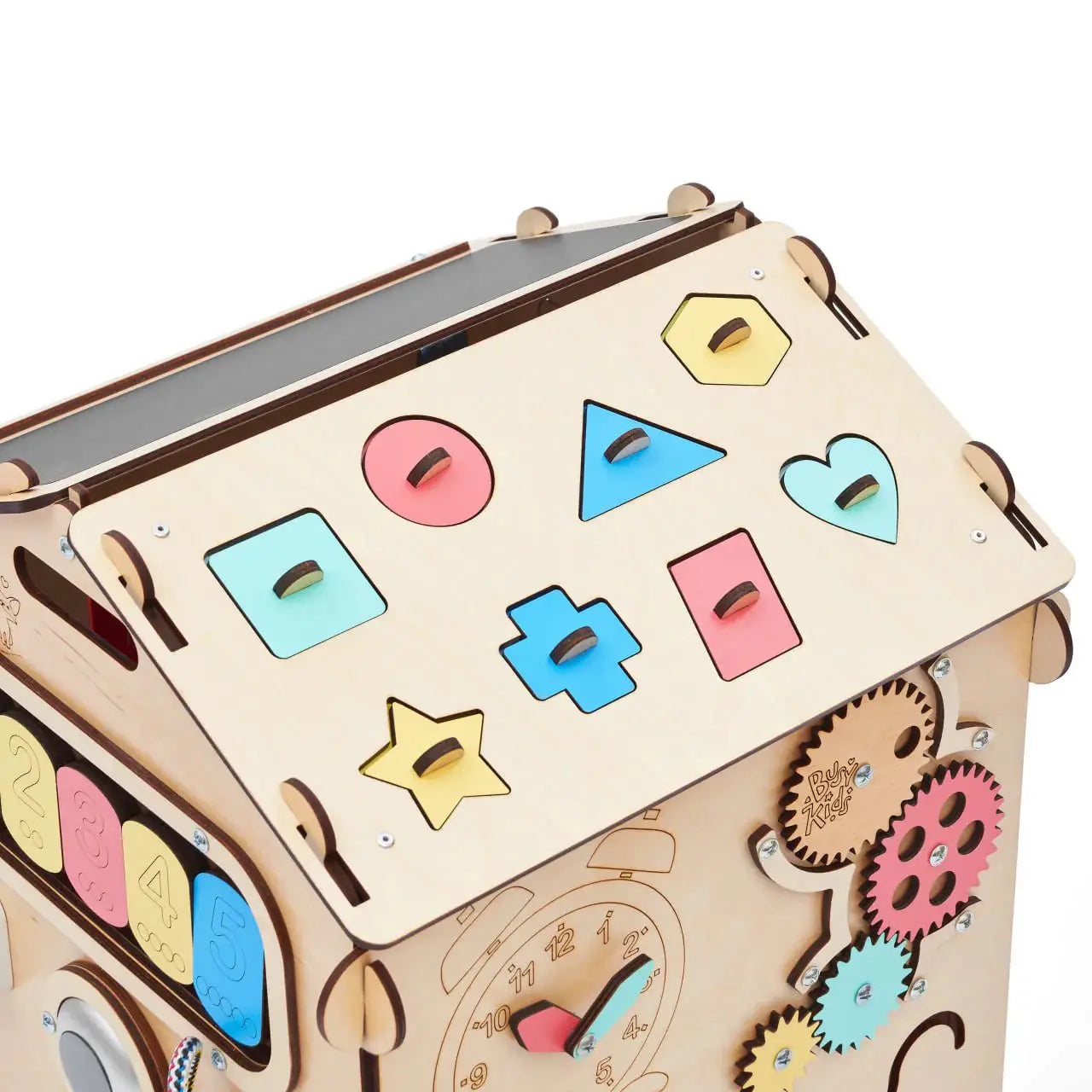 Maisonnette Éducative - Bois Natura, 12 à 18 mois - BusyKids by BusyKids