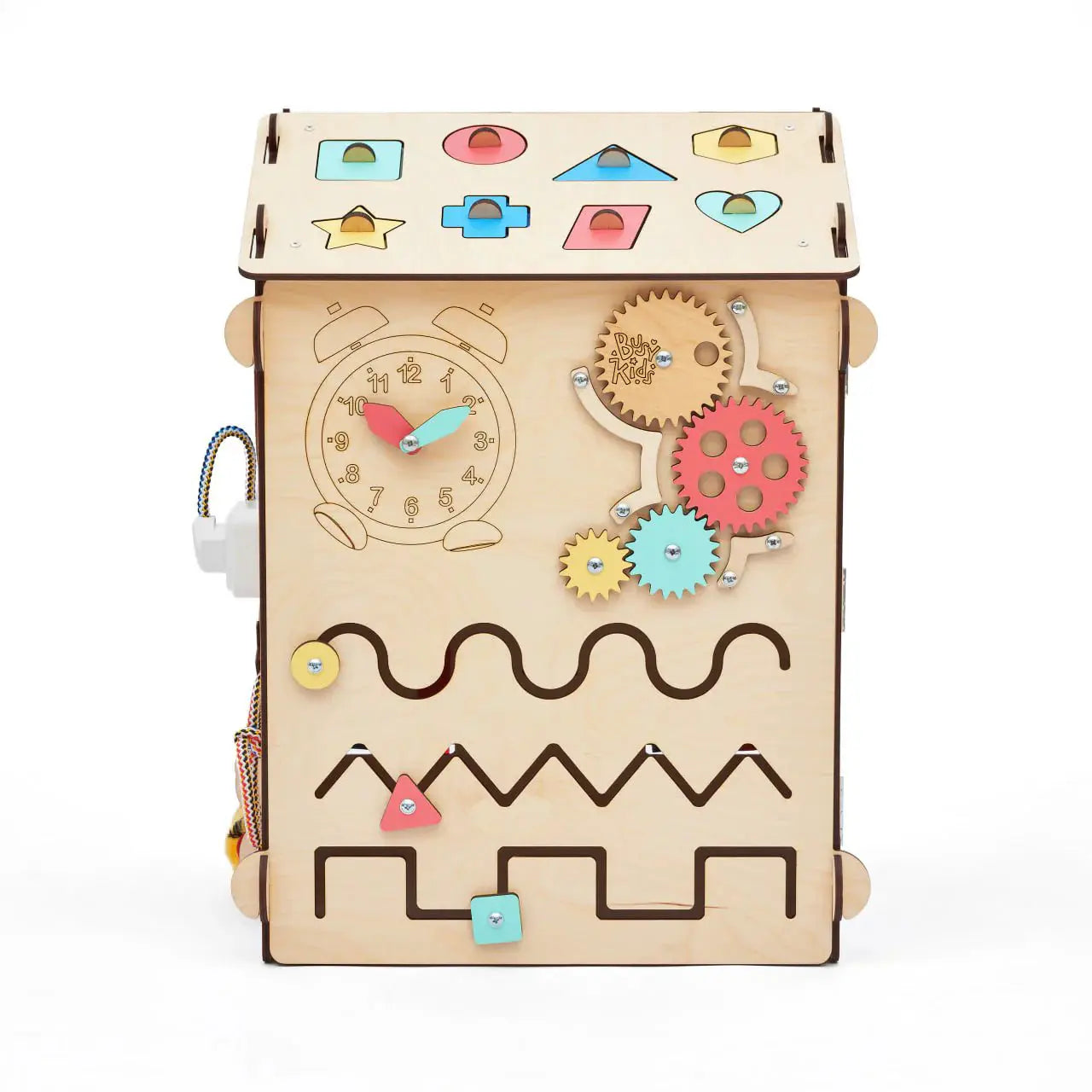 Ensemble Maisonnette Natura et Cube Interactif - Bois Natura - 12 à 18 mois - BusyKids by BusyKids