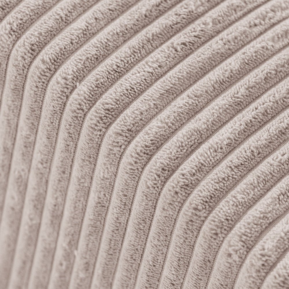 Pouf rond 40x30 cm - Velours côtelé beige premium, coussin de sol - Plush Nest - myplayground