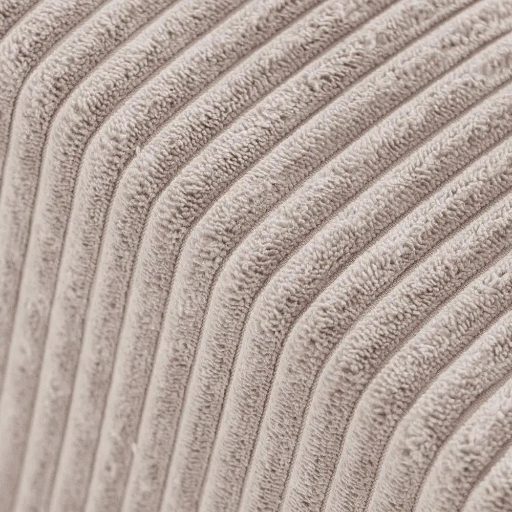 Pouf rond 40x30 cm - Velours côtelé beige premium, coussin de sol- Plush Nest by Misioo