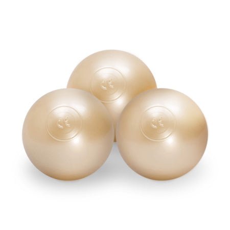 Piscine à balles, 95x30, beige, velours côtelé premium, Floral Fun Zone (+ 200 boules perle, or, transparentes) - Plush nest - Misioo by Misioo