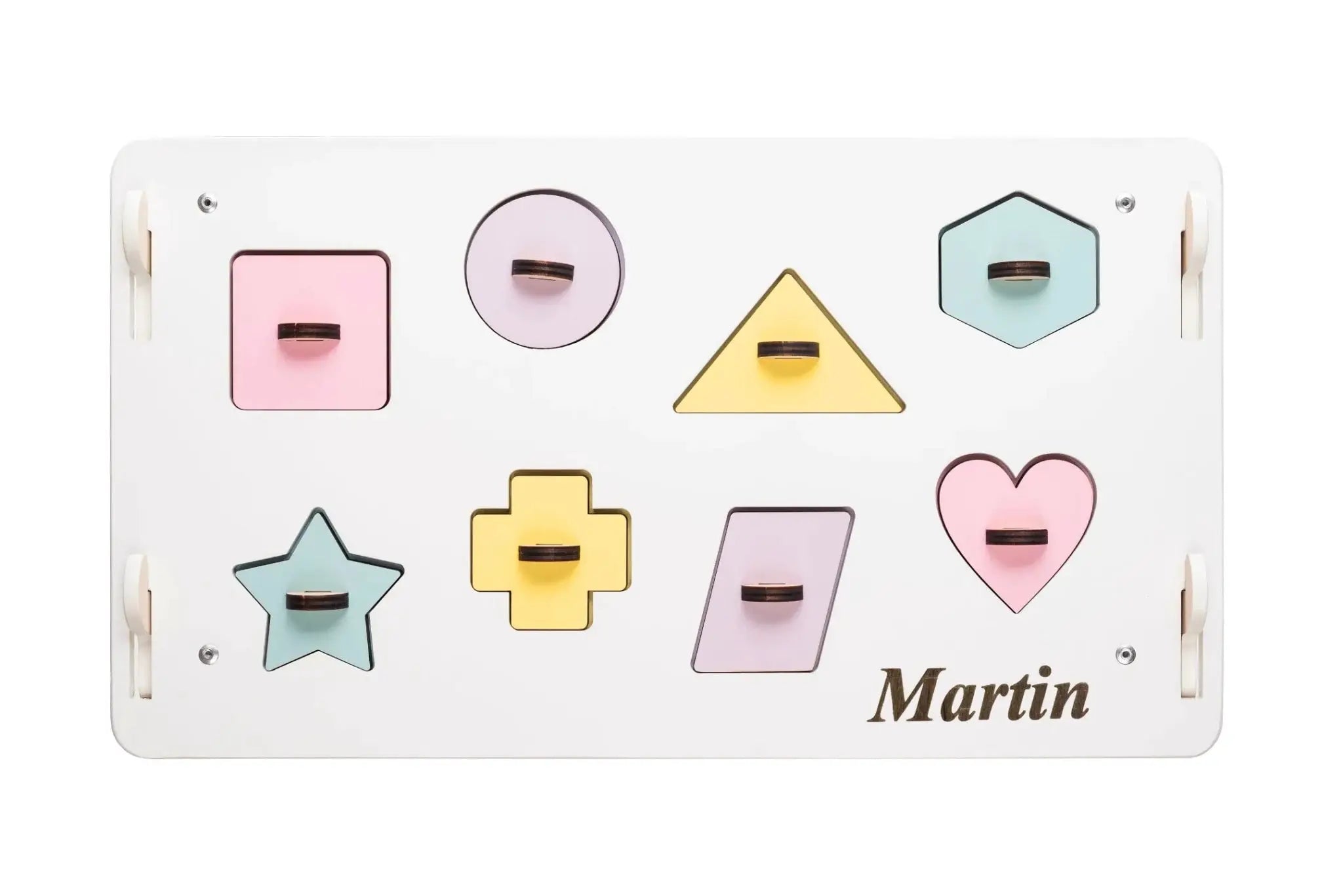 Maisonnette Éducative blanche - pastel, édition limitée, Bois Natura, 12 à 18 mois - BusyKids by BusyKids