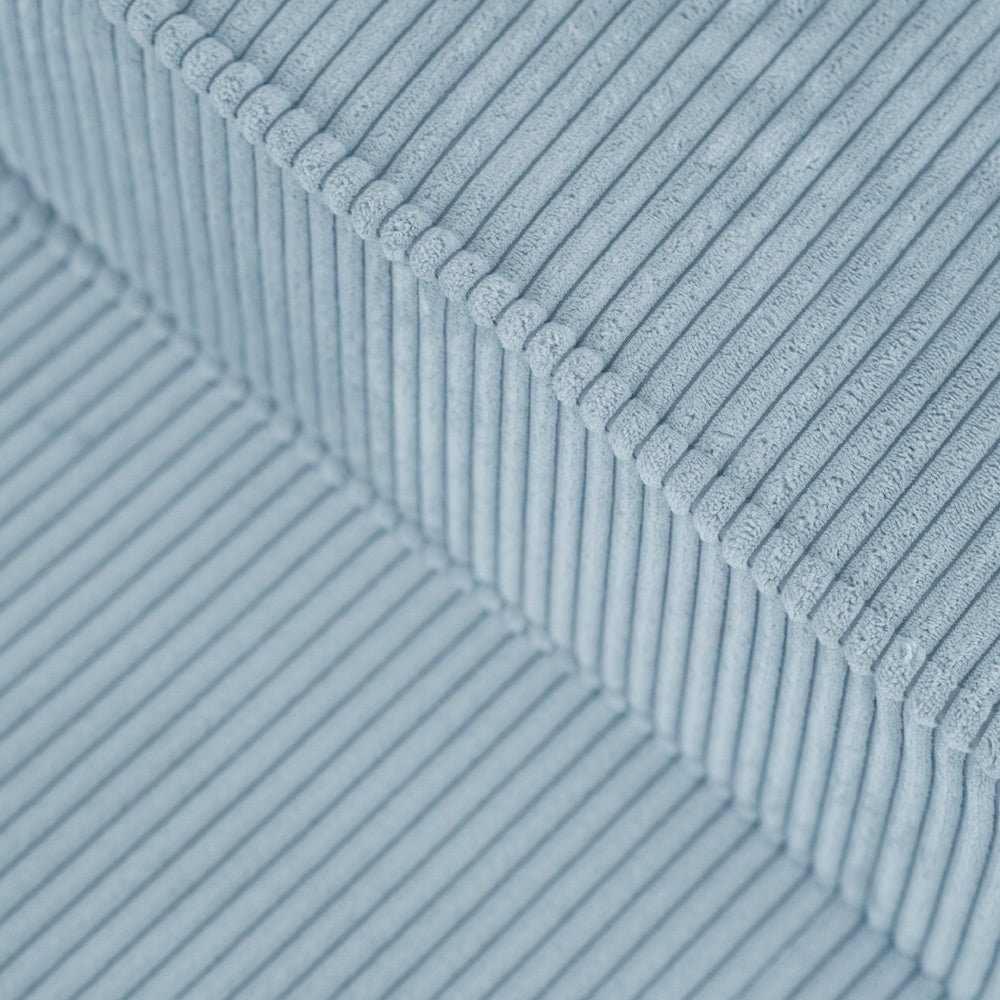 Chaise longue enfant, 150x60x25 cm, velours côtelé bleu premium - Plush Nest - myplayground