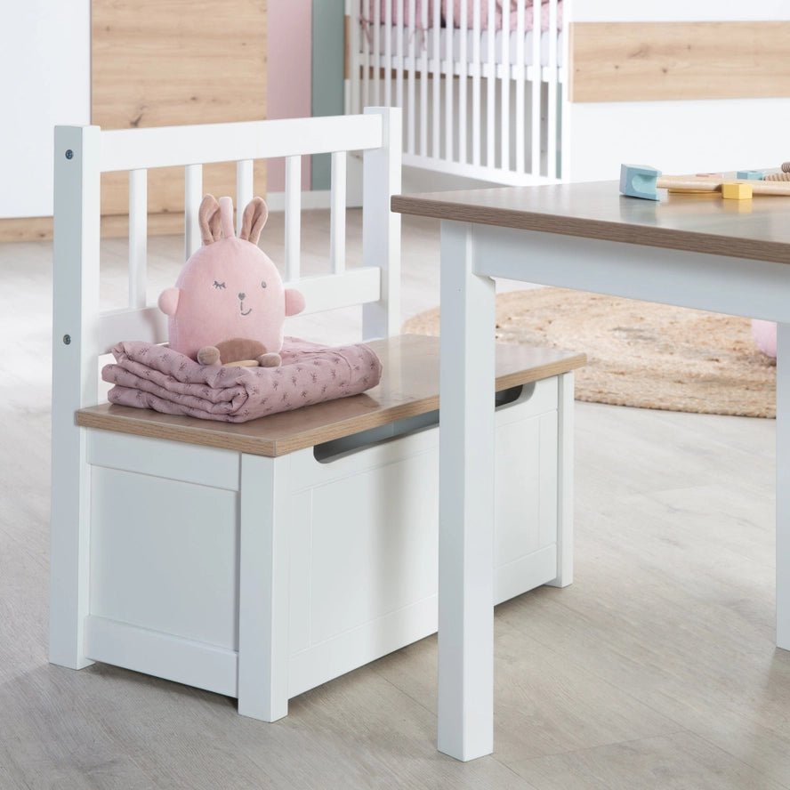 Banc de Coffre Pour Enfants - Coffre à Jouets en Bois Blanc - Roba Kids - myplayground