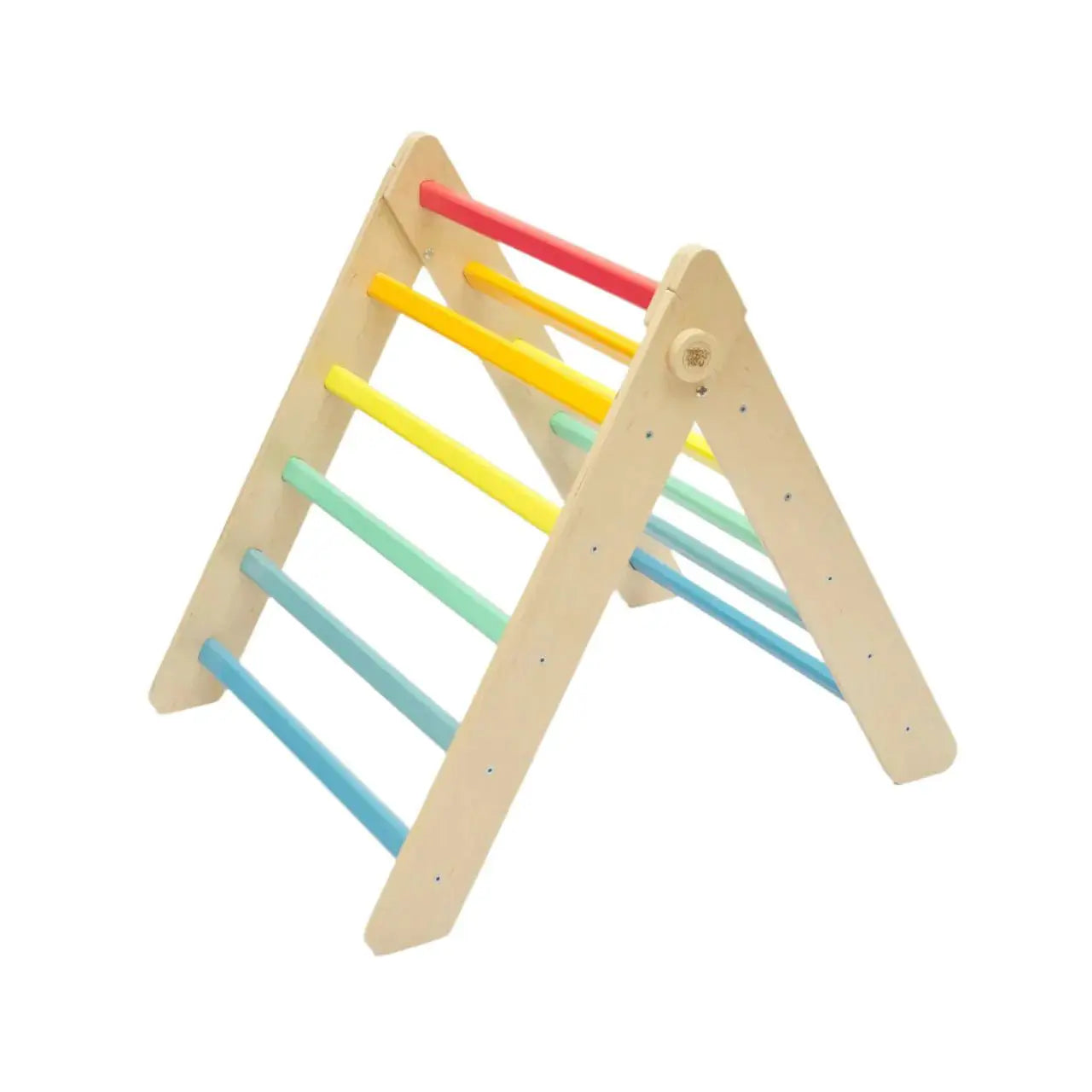 Triangle de Motricité Pikler - arc-en-ciel, bois Natura, 12 à 18 mois - BusyKids by BusyKids