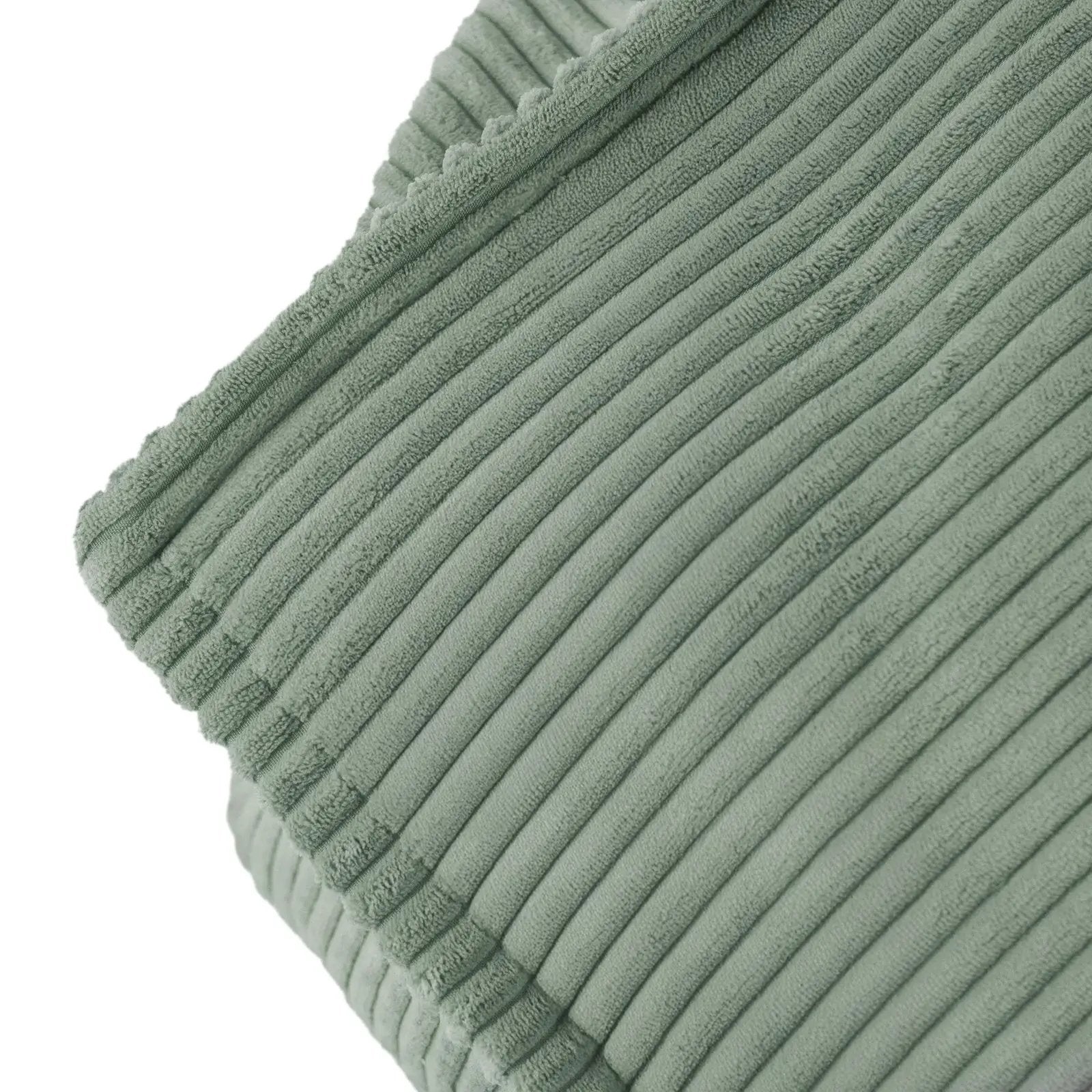 Fauteuil carré Puffy - 77x67x50, vert velours côtelé, pouf - Plush Nest by Misioo