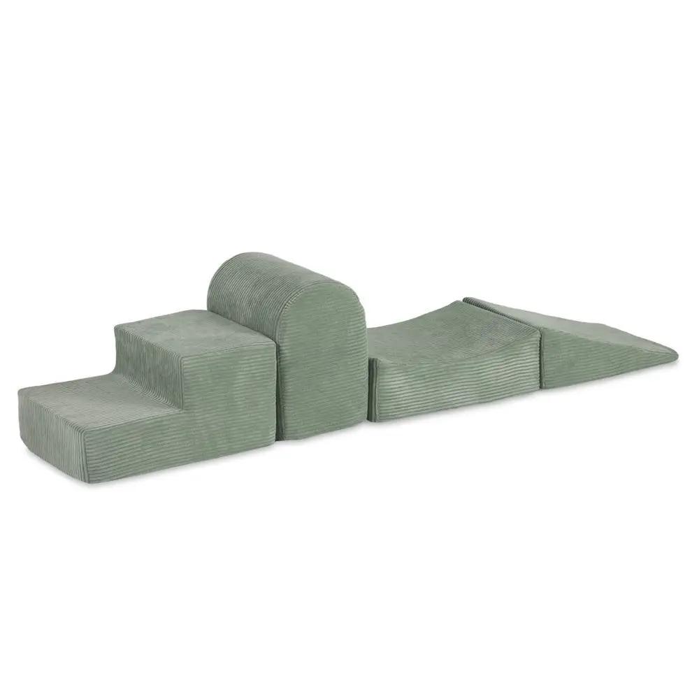 Terrain de jeu 4 éléments – Velours côtelé vert premium, aire de jeux – Plush Nest by Misioo