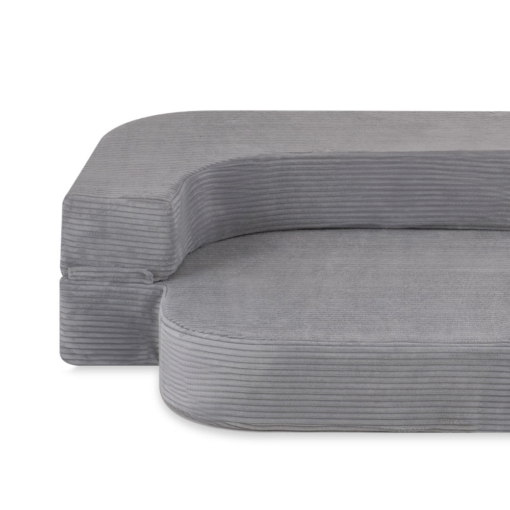 Canapé-lit Foldie - Velours côtelé gris premium, lavable, imperméable - Plush Nest by Misioo