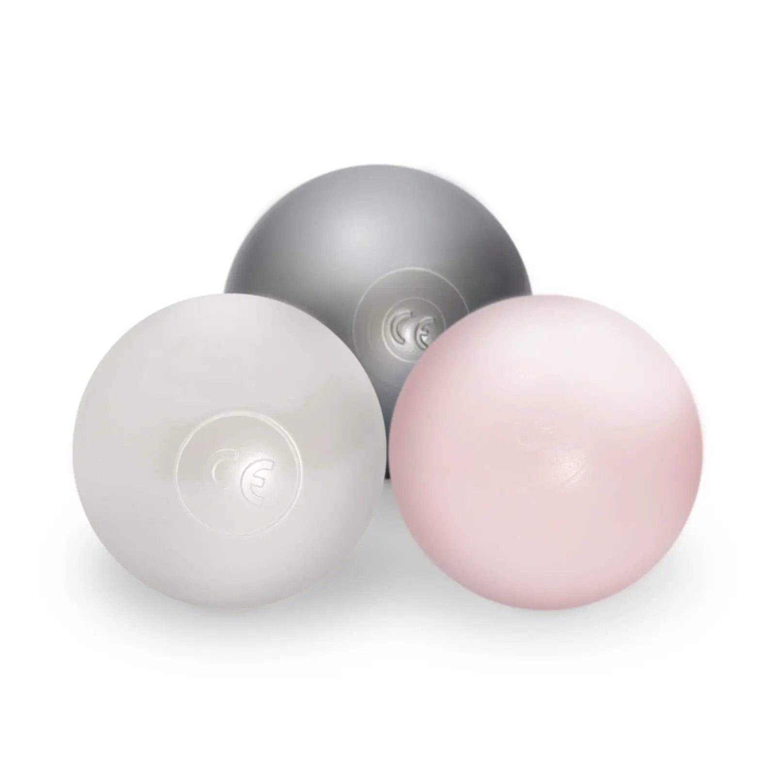Piscine à balles, rose, ronde, velours, 90x30 (200 boules : rose, argent, perle) - Plush Nest - Misioo by Misioo