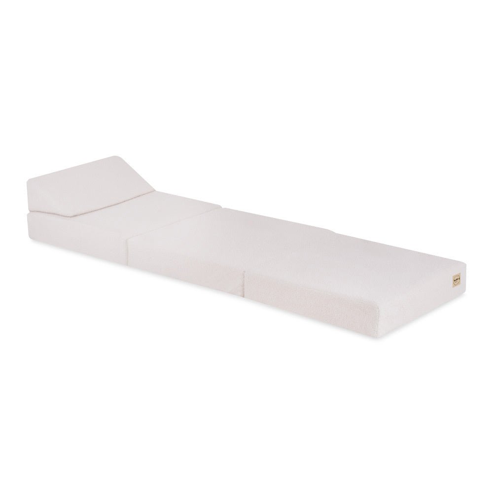 Matelas Foldie large avec appui-tête - Agneau crème - Plush Nest by Misioo