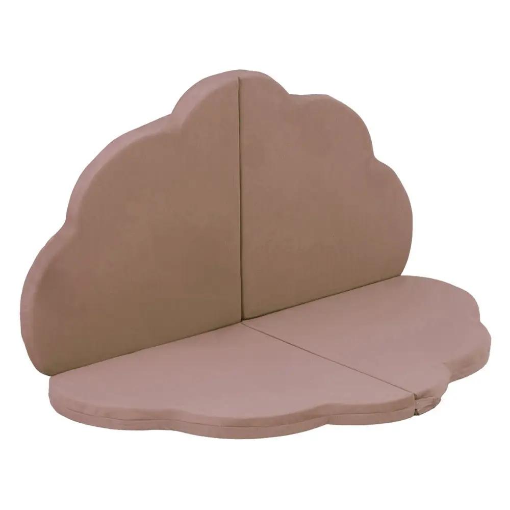 Tapis Fleur - 160x160x5 cm, velours or (beige), tapis de jeu - Plush Nest by Misioo