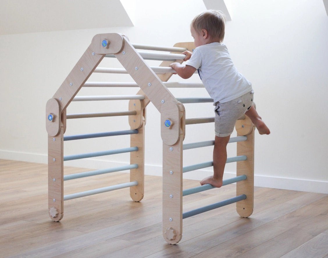 Grimpeur Bleu Avec Rampe, Triangle Transformable - Happymoon - myplayground