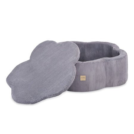 Piscine à balles, 95x30, gris, velours côtelé premium, Floral Fun Zone - Plush Nest - Misioo - myplayground