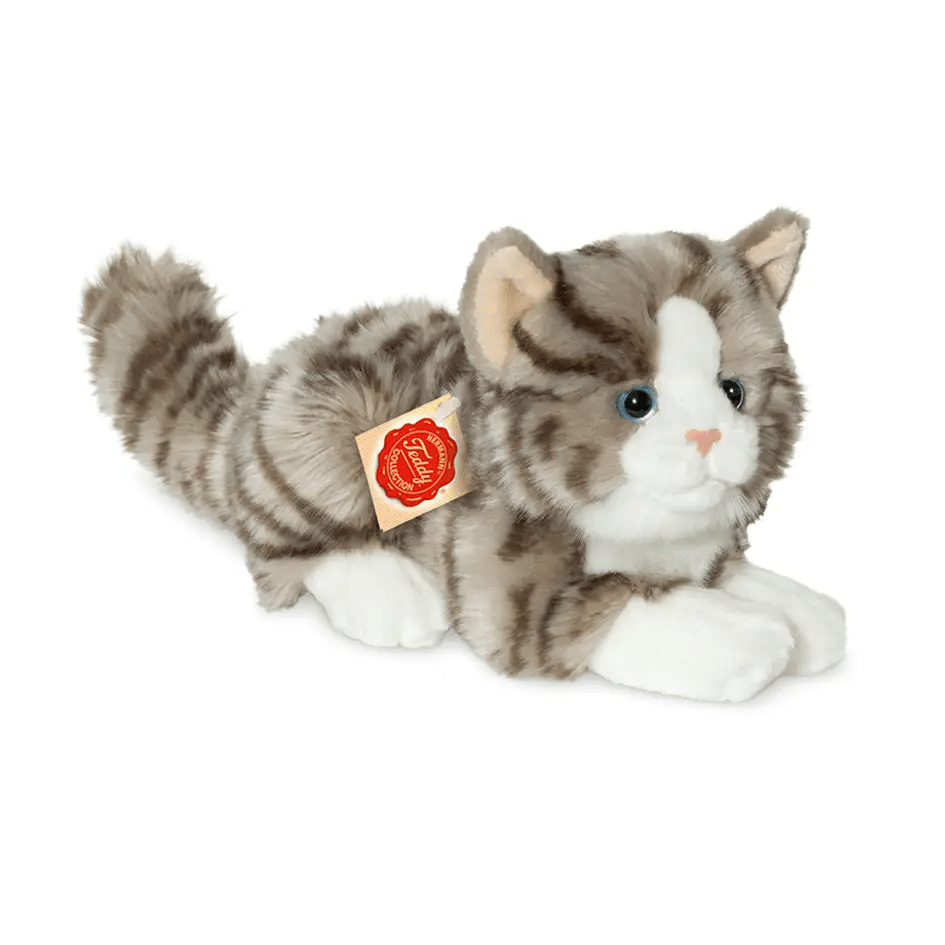 Chat couché gris 20 cm - peluche - peluche - Teddy Hermann - myplayground