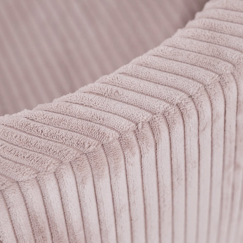 Piscine à balles - ronde 90x30 cm, rose clair velours côtelé - Plush Nest - Misioo - myplayground