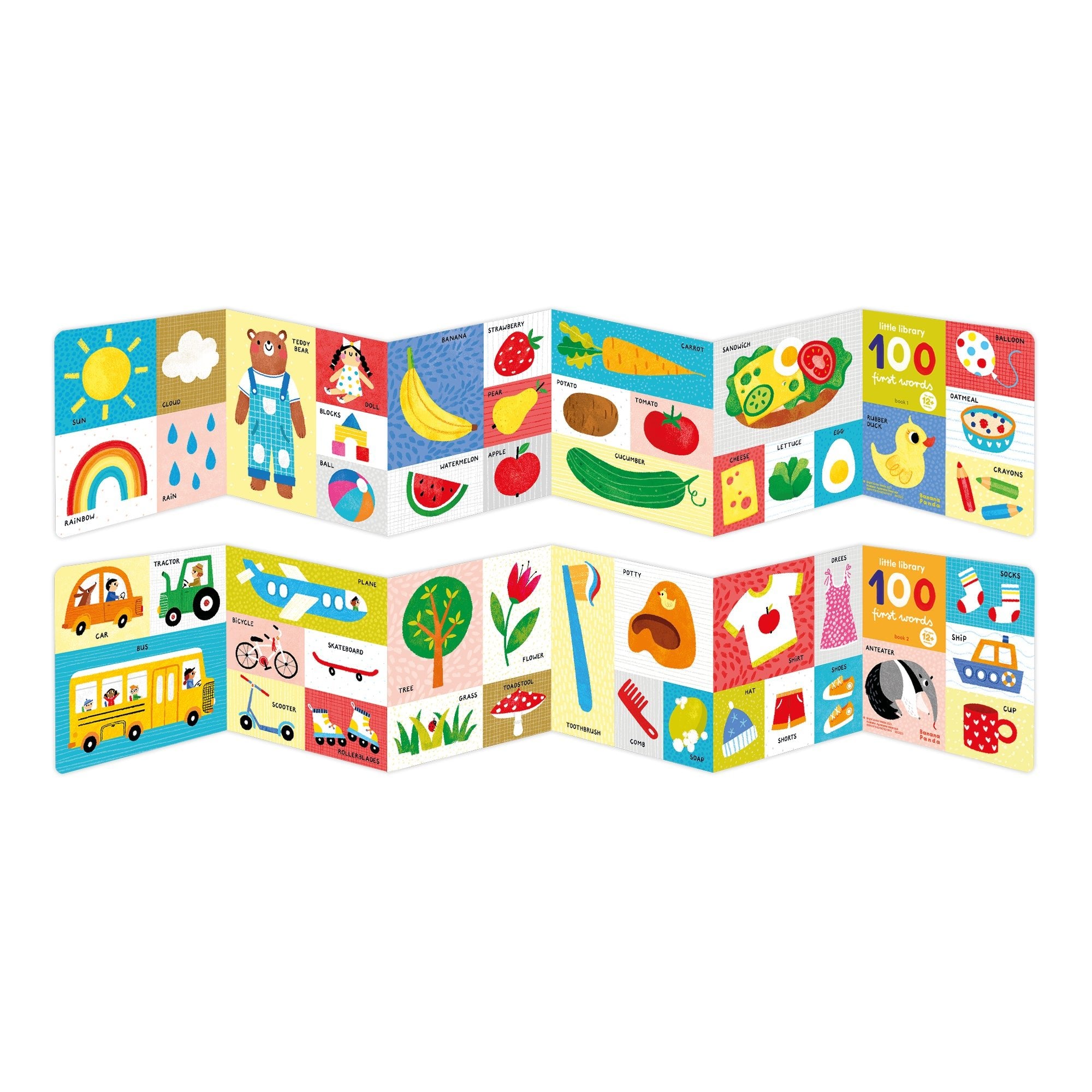 Petite Bibliothèque 100 Premiers Mots - Banana Panda - myplayground