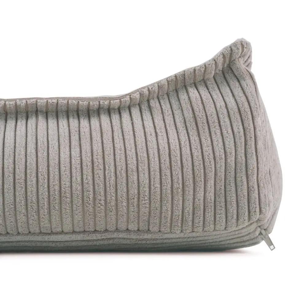 Pouf 60x60 cm - Coussin de sol, velours côtelé beige premium - Plush Nest by Misioo