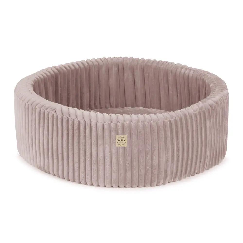 Piscine à balles - ronde 90x30 cm, Puffy Lamell Rose (+ 200 boules rose, dorées, perle ) – Plush Nest by Misioo