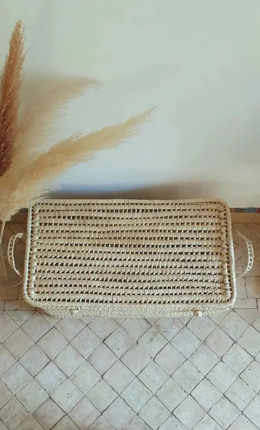 Coffre de Rangement en Osier - Feuille de Palmier - Melecraft by Melecraft