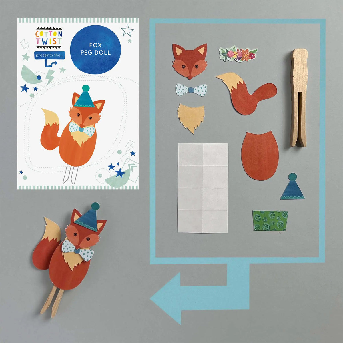 Make Your Own Fox Peg Poupée Kit by Cotton Twist
