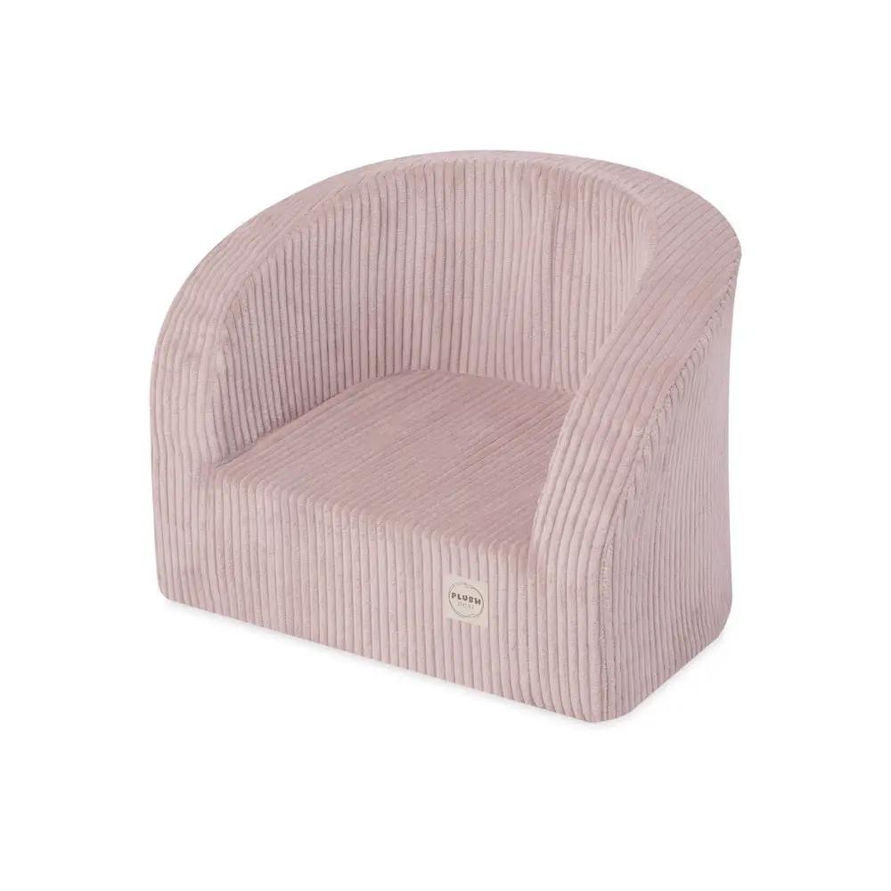 Fauteuil - rose clair, velours côtelé premium, fauteuil enfant - Plush Nest by Misioo
