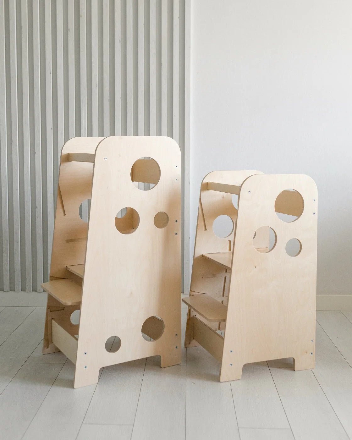 Tour Ajustable d’Apprentissage 3 - en - 1 XL - Bois Brut (non verni) - 18 à 24 mois - BusyKids - myplayground