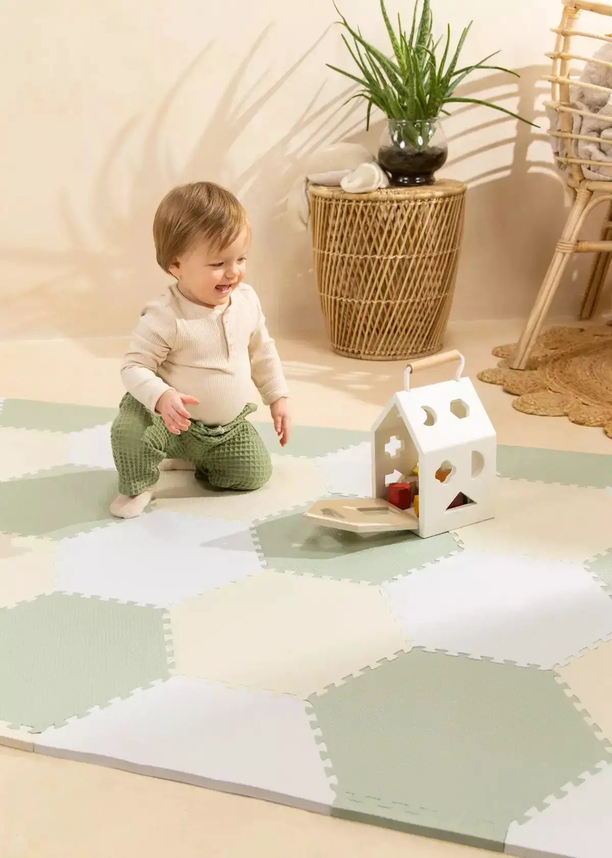 Tapis de jeu hexagonal - Seafoam - Coco Village by Coco Village
